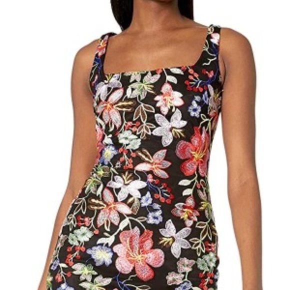 Nicole Miller Sleeveless Embroidered Bodycon Dress - Picture 2 of 12